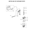 Whirlpool WSF26C3EXB01 motor and ice container parts diagram