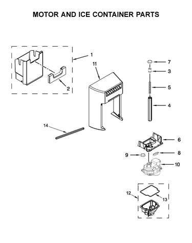 Motor and ice container parts