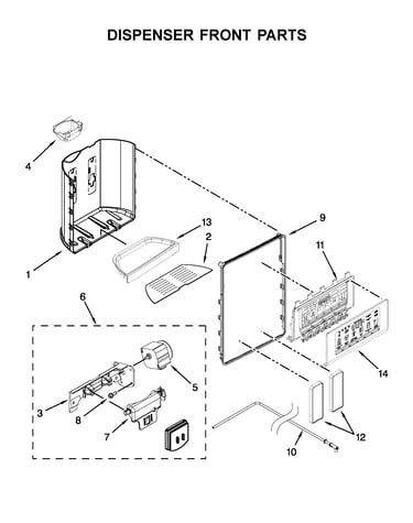 Dispenser front parts