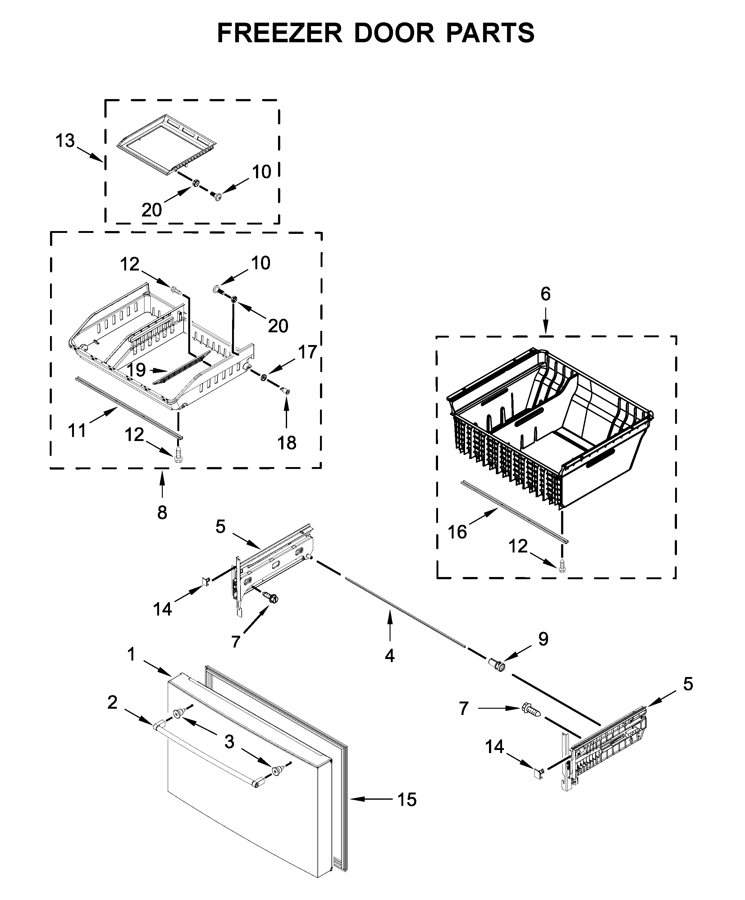 Freezer door parts