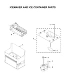 Icemaker and ice container parts