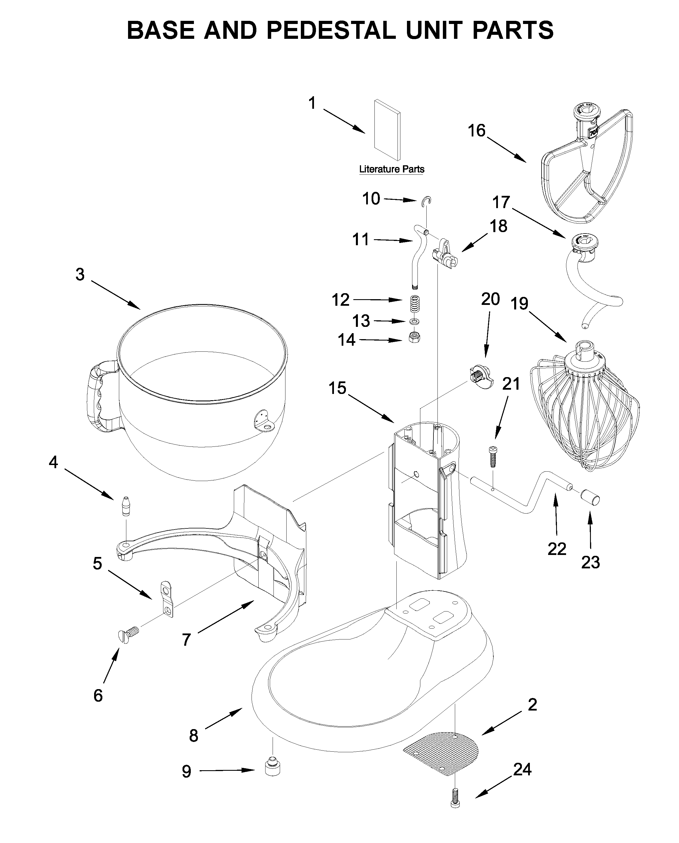 Base and pedestal unit parts