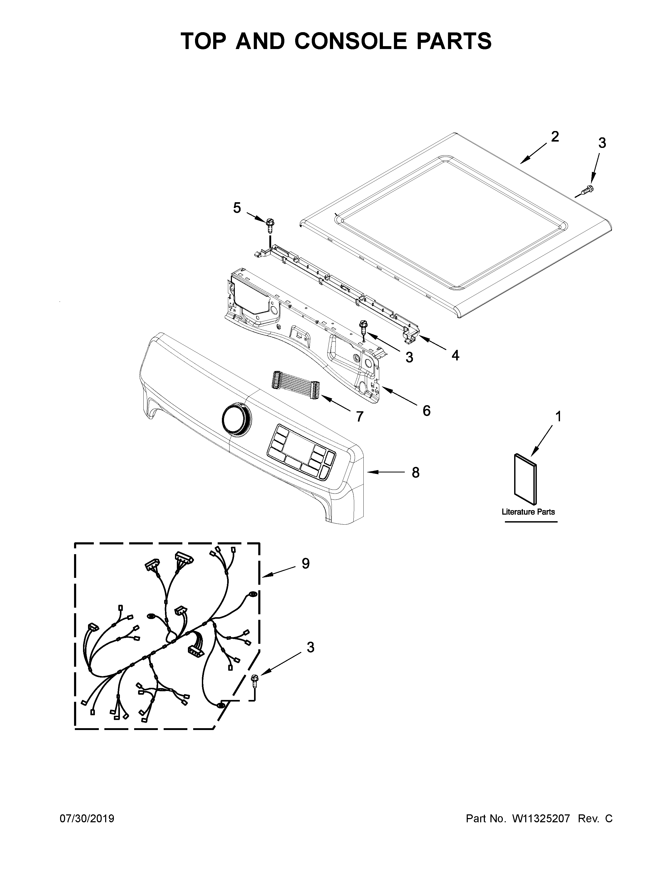 Top and console parts