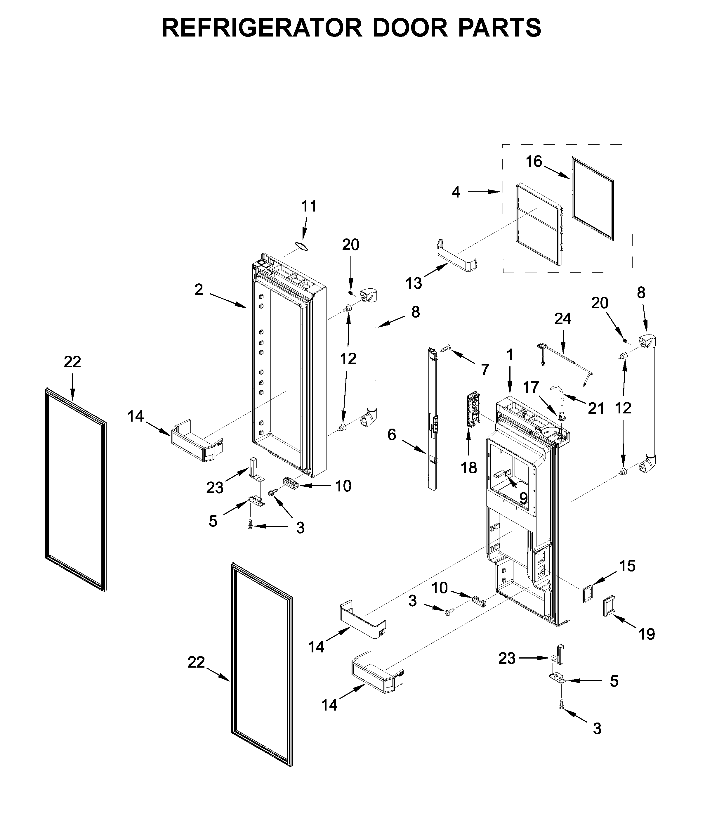 Refrigerator door parts