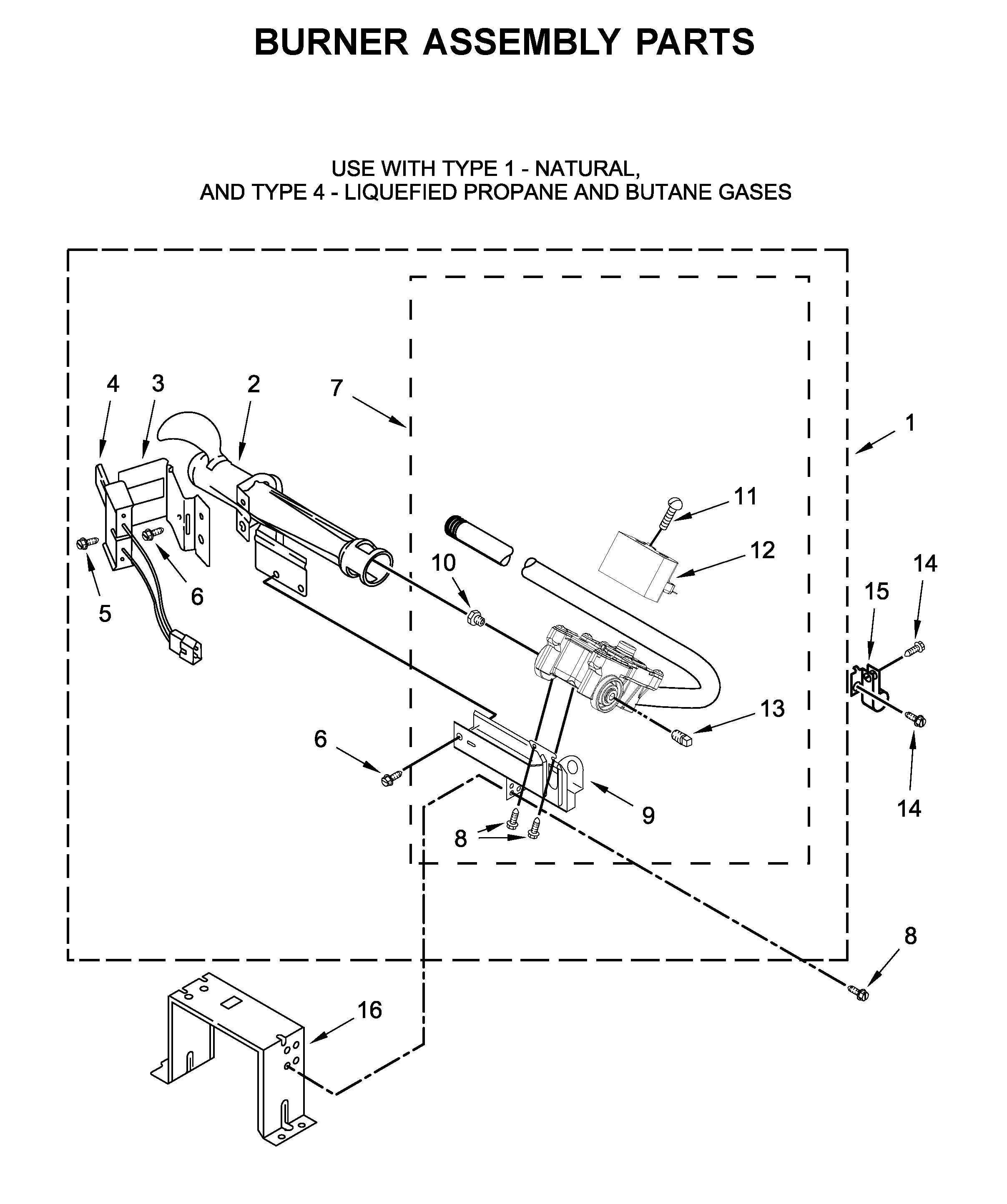 Burner assembly parts