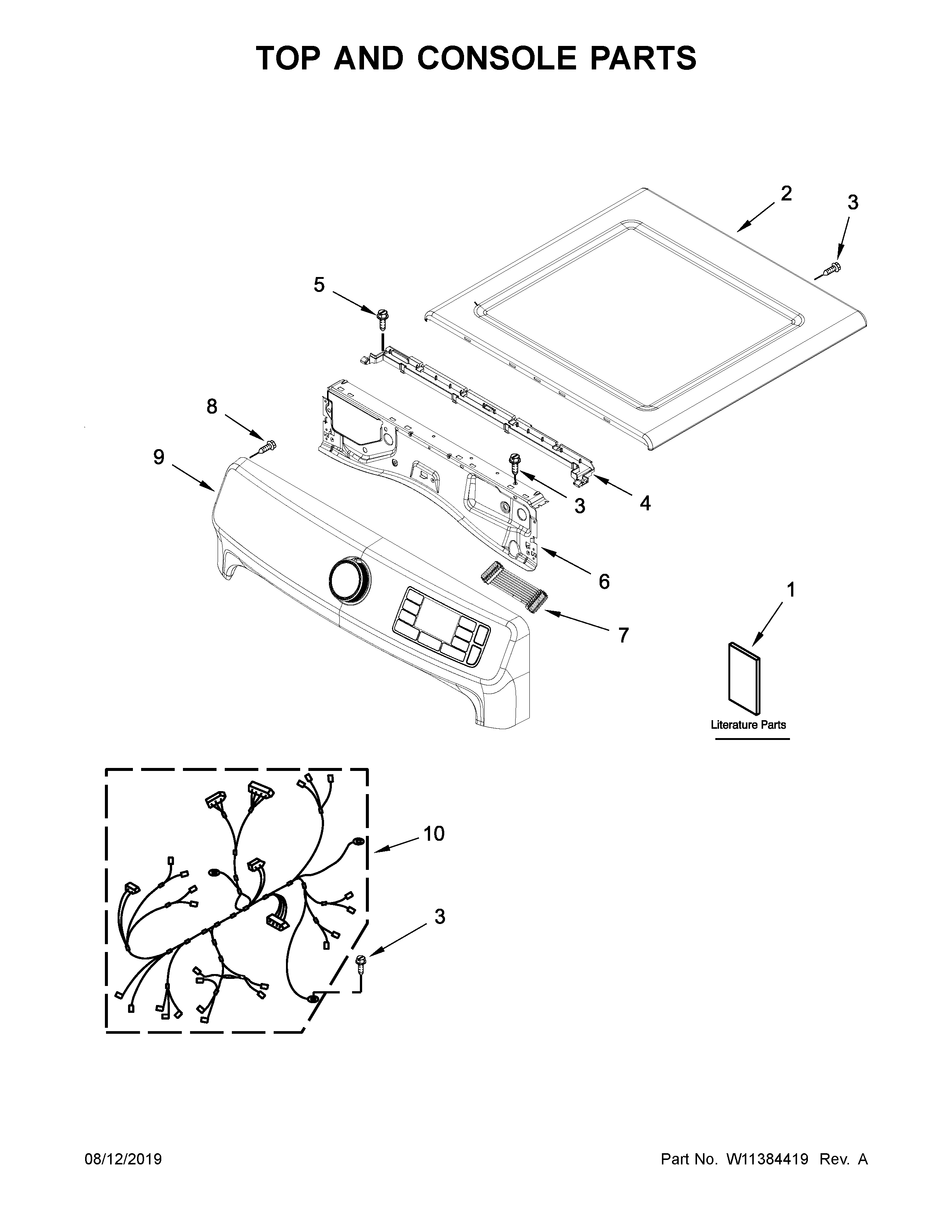 Top and console parts