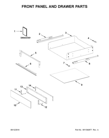 Front panel and drawer parts