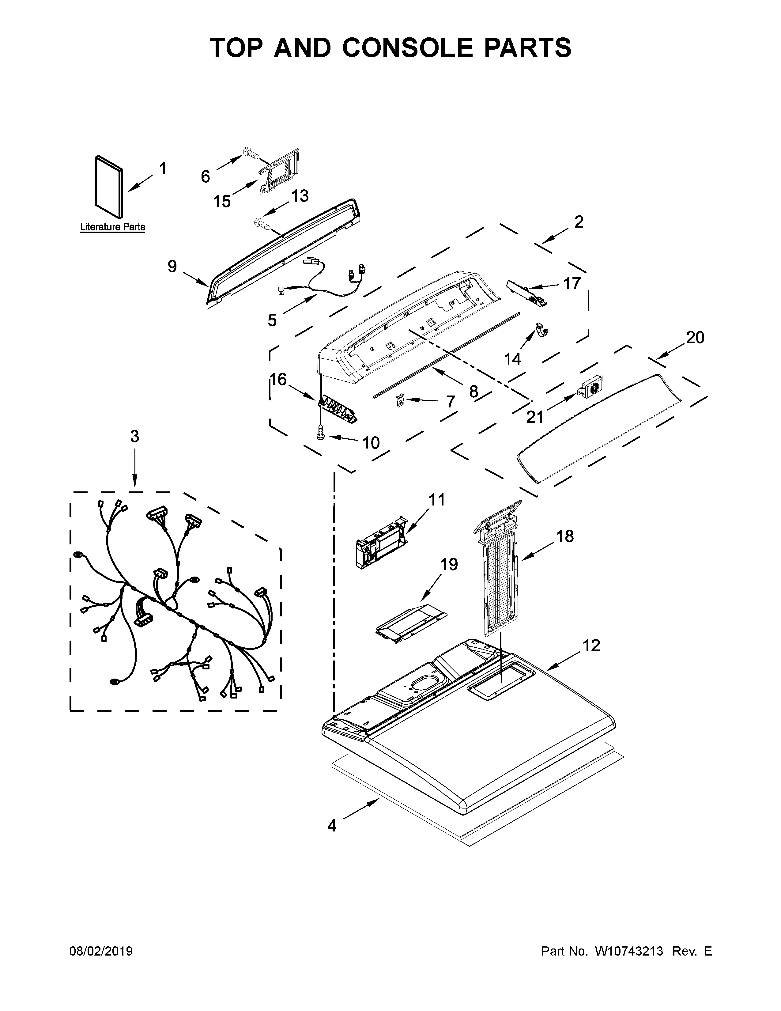 Top and console parts