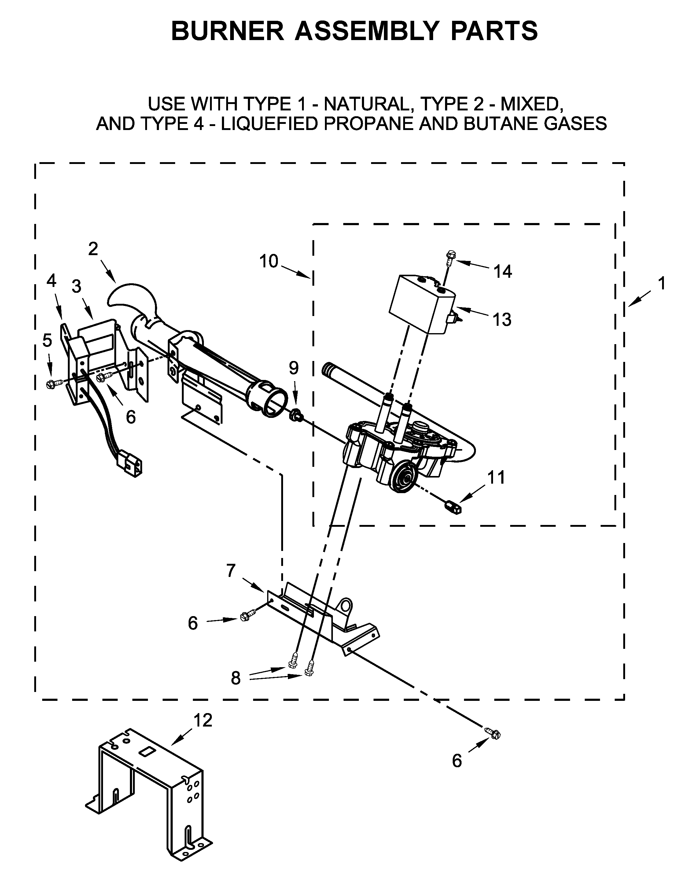 Burner assembly parts