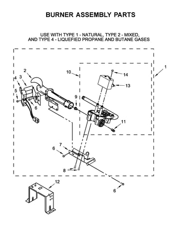 Burner assembly parts