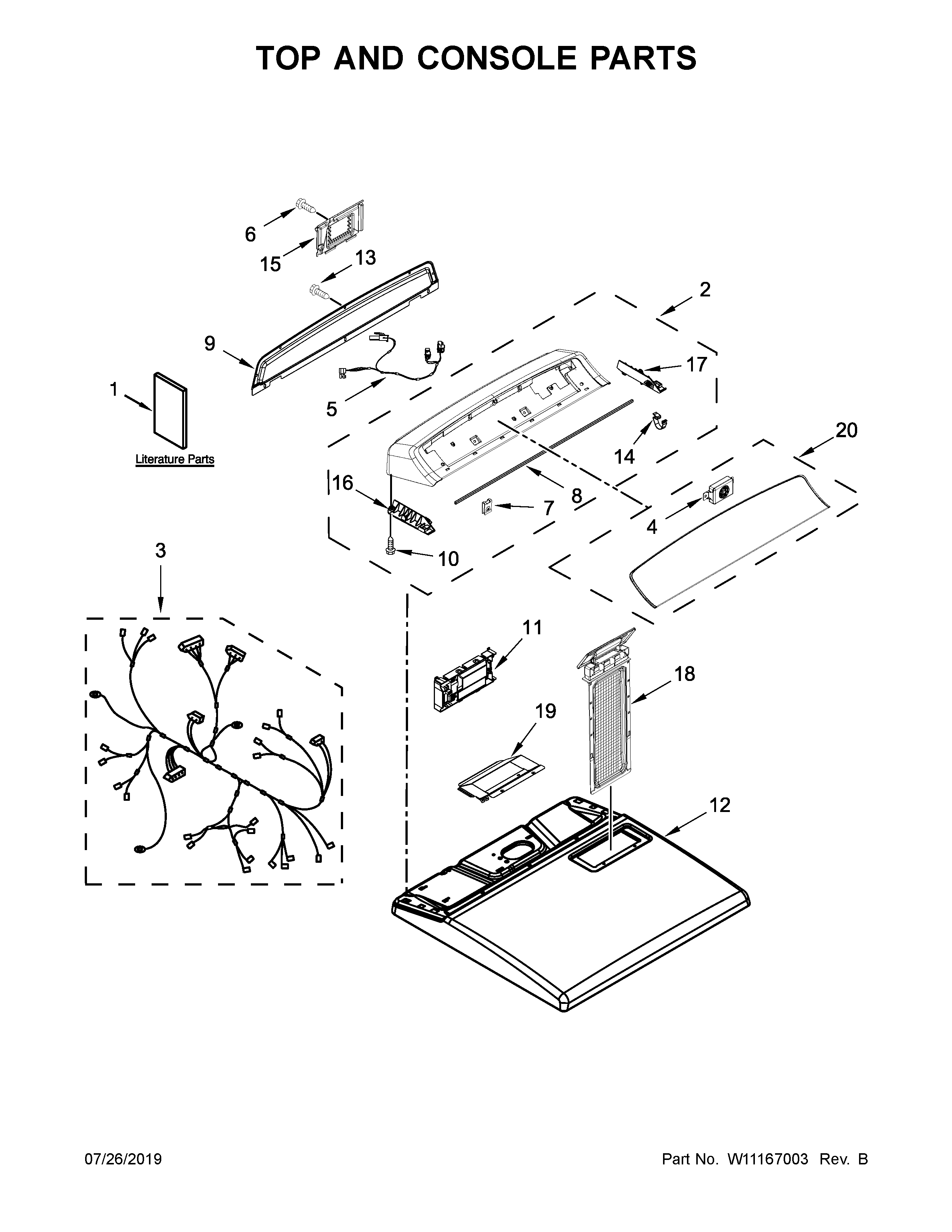 Top and console parts