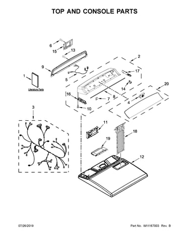 Top and console parts
