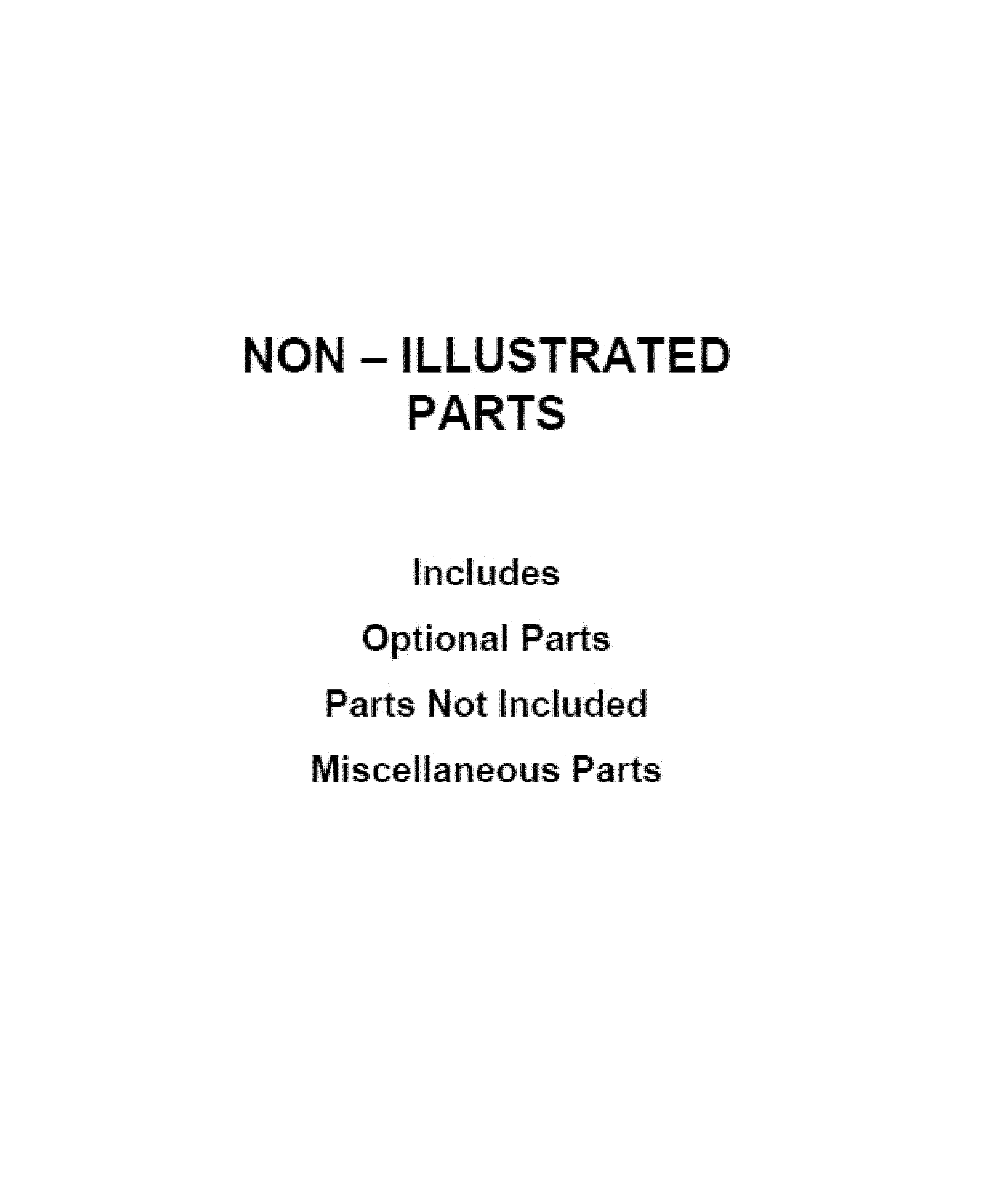 OPTIONAL PARTS (NOT INCLUDED)