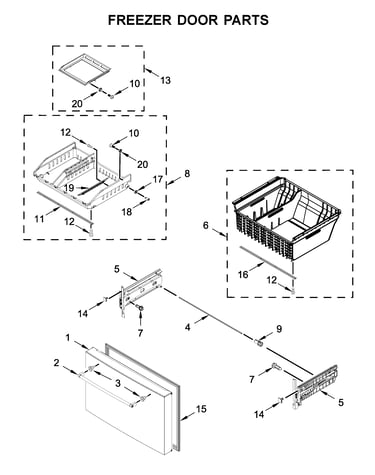 Freezer door parts
