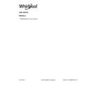 Whirlpool 7MWGD8620HC0 cover sheet diagram