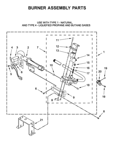Burner assembly parts