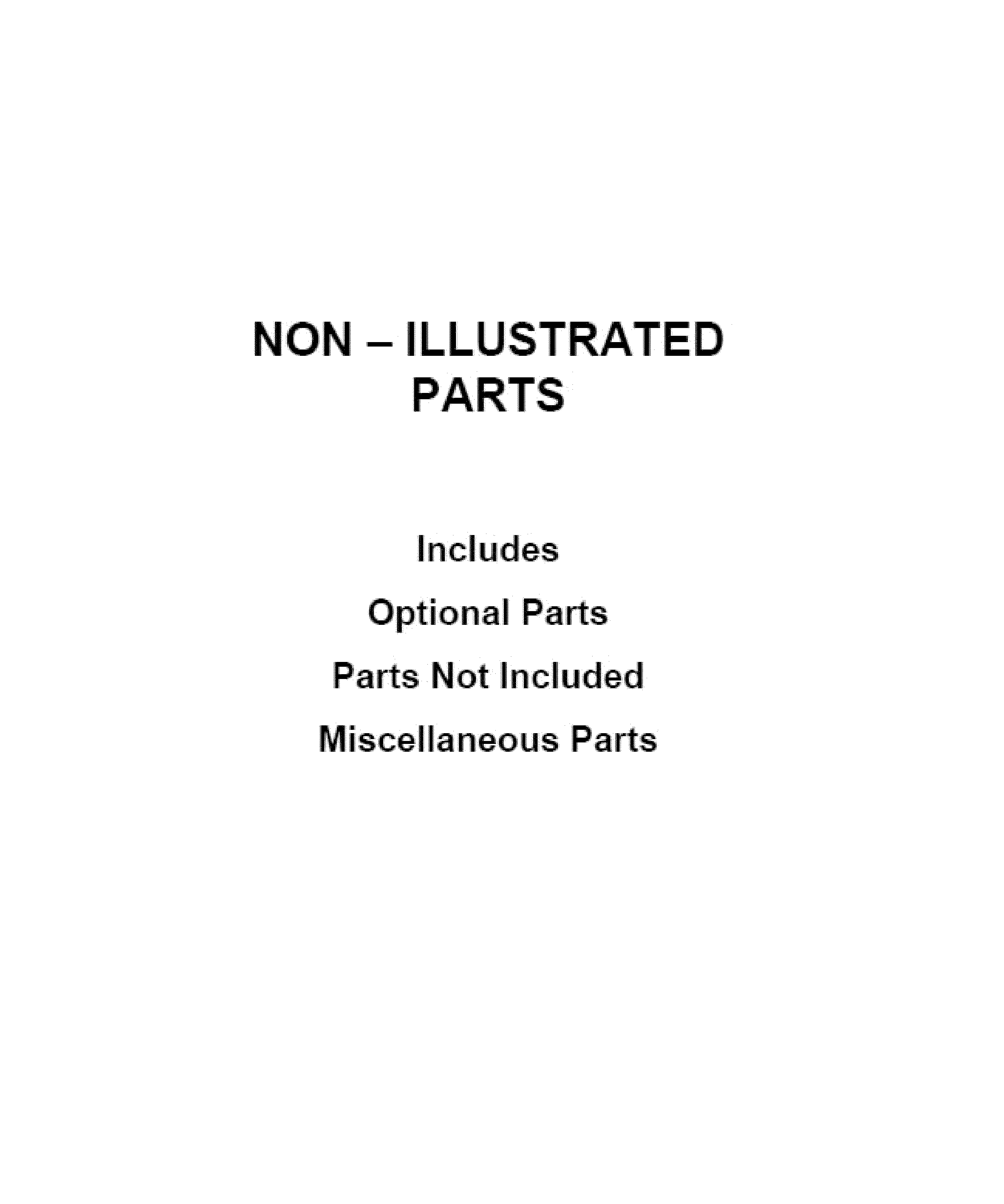 OPTIONAL PARTS (NOT INCLUDED)