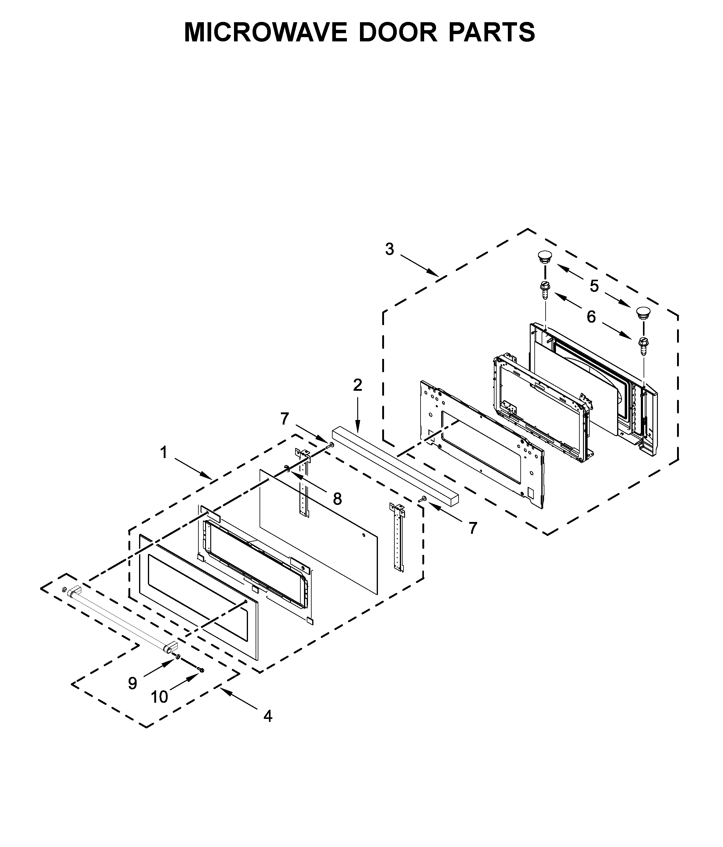 Microwave door parts