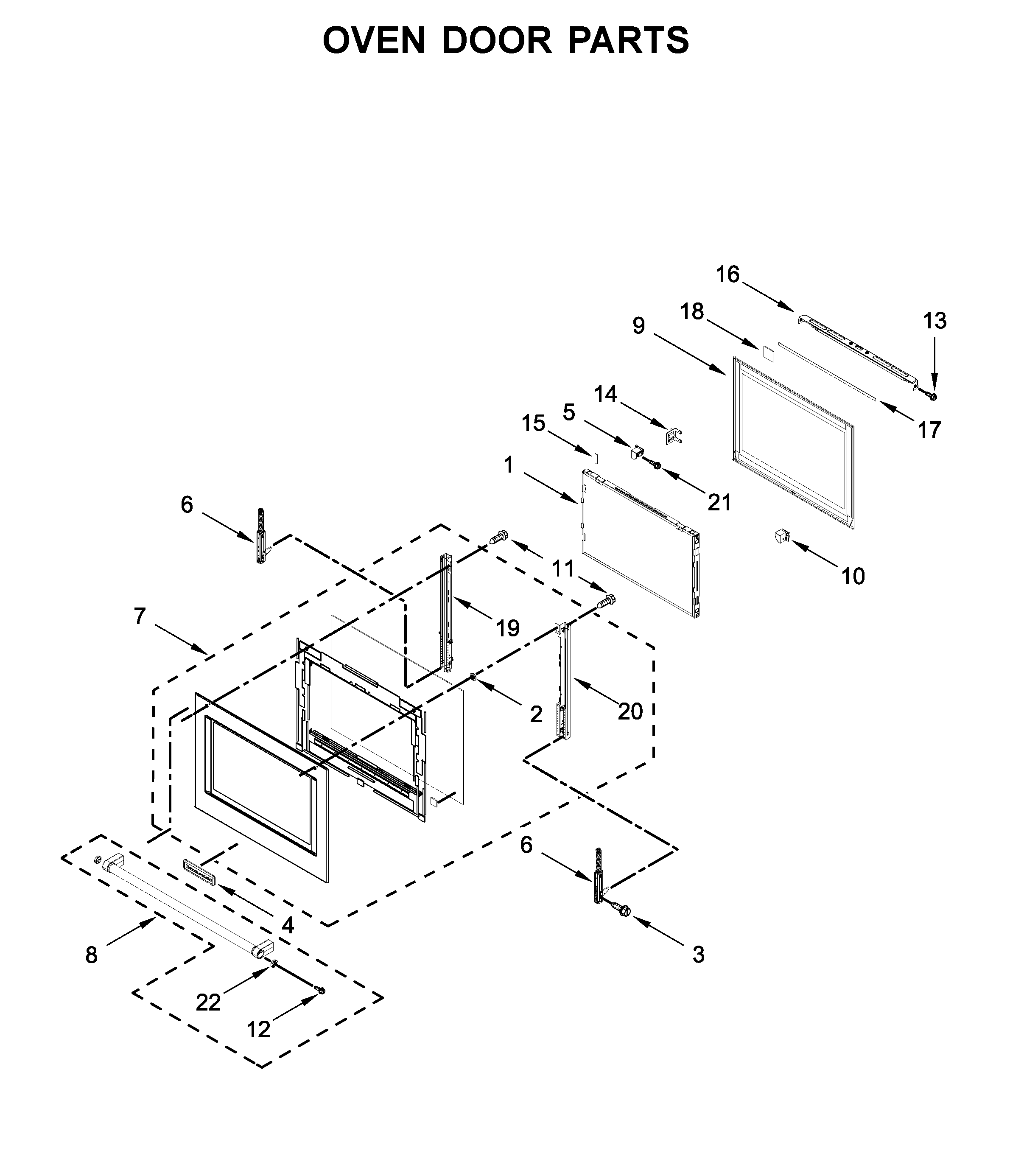 Oven door parts
