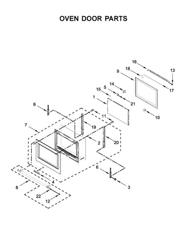 Oven door parts