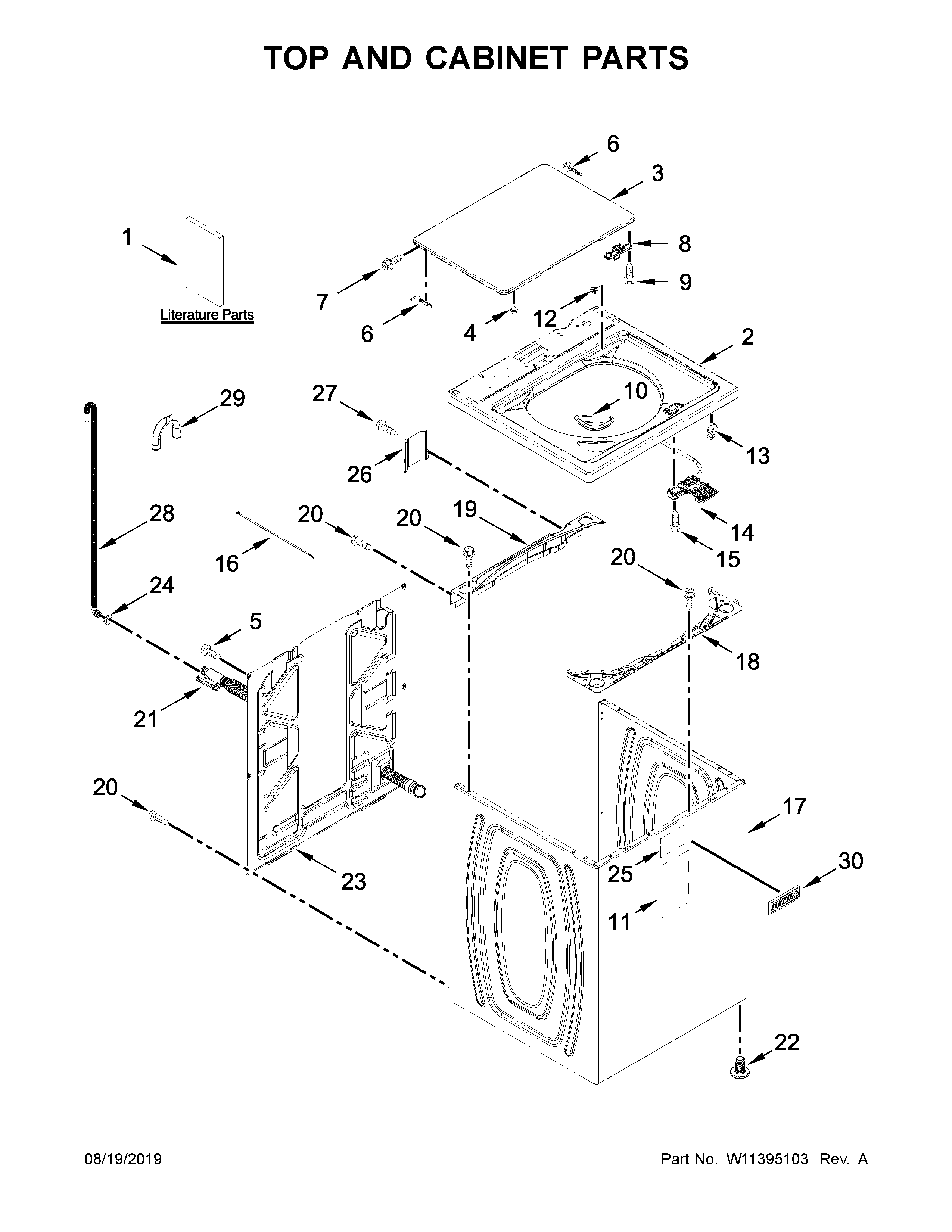 TOP AND CABINET PARTS