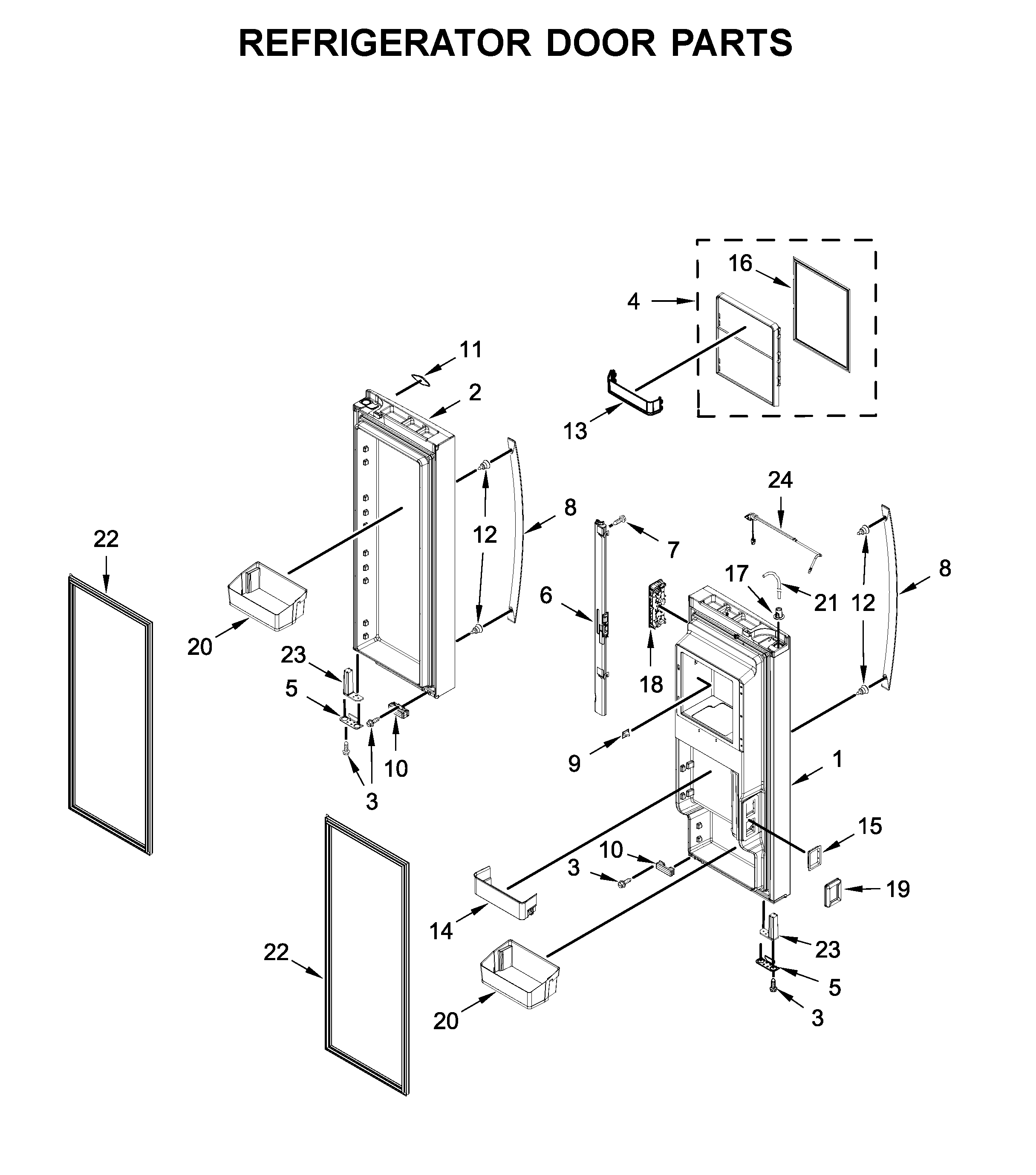 Refrigerator door parts