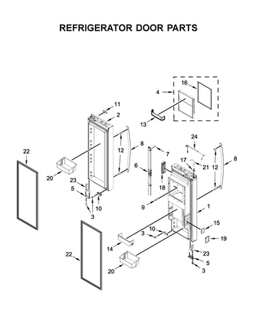 Refrigerator door parts