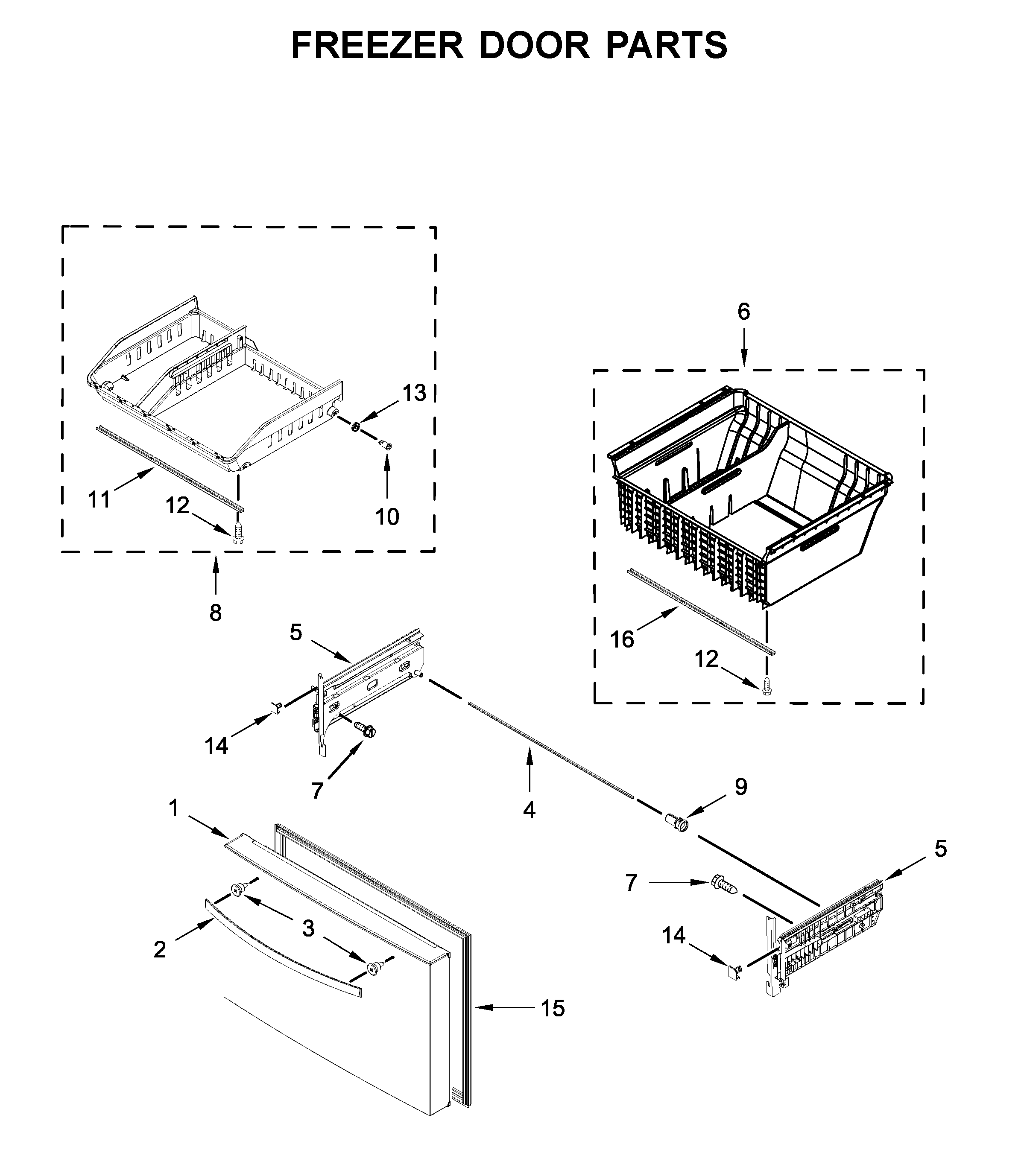 Freezer door parts