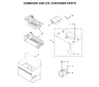 Whirlpool WRF964CIHM00 icemaker and ice container parts diagram