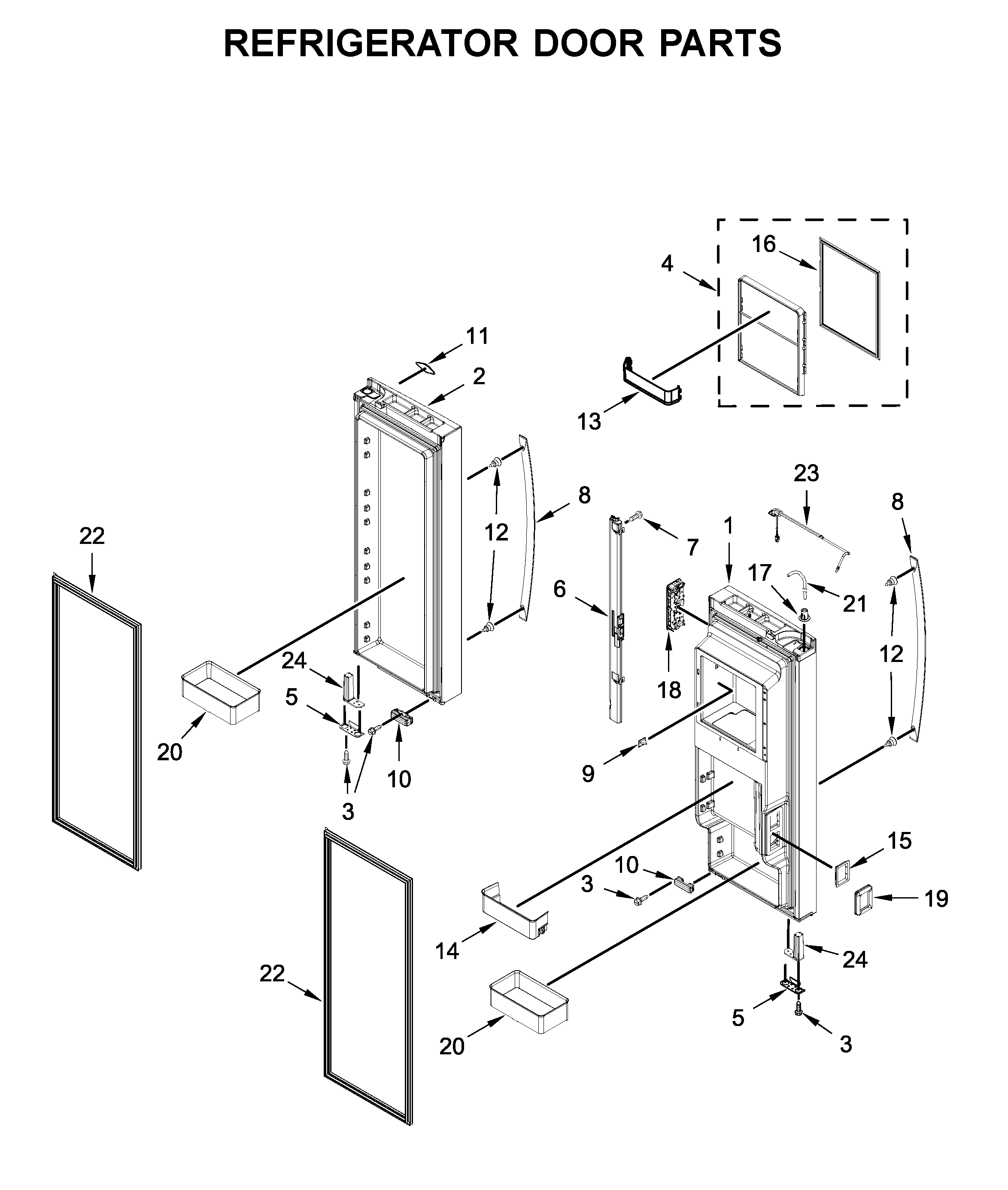 Refrigerator door parts