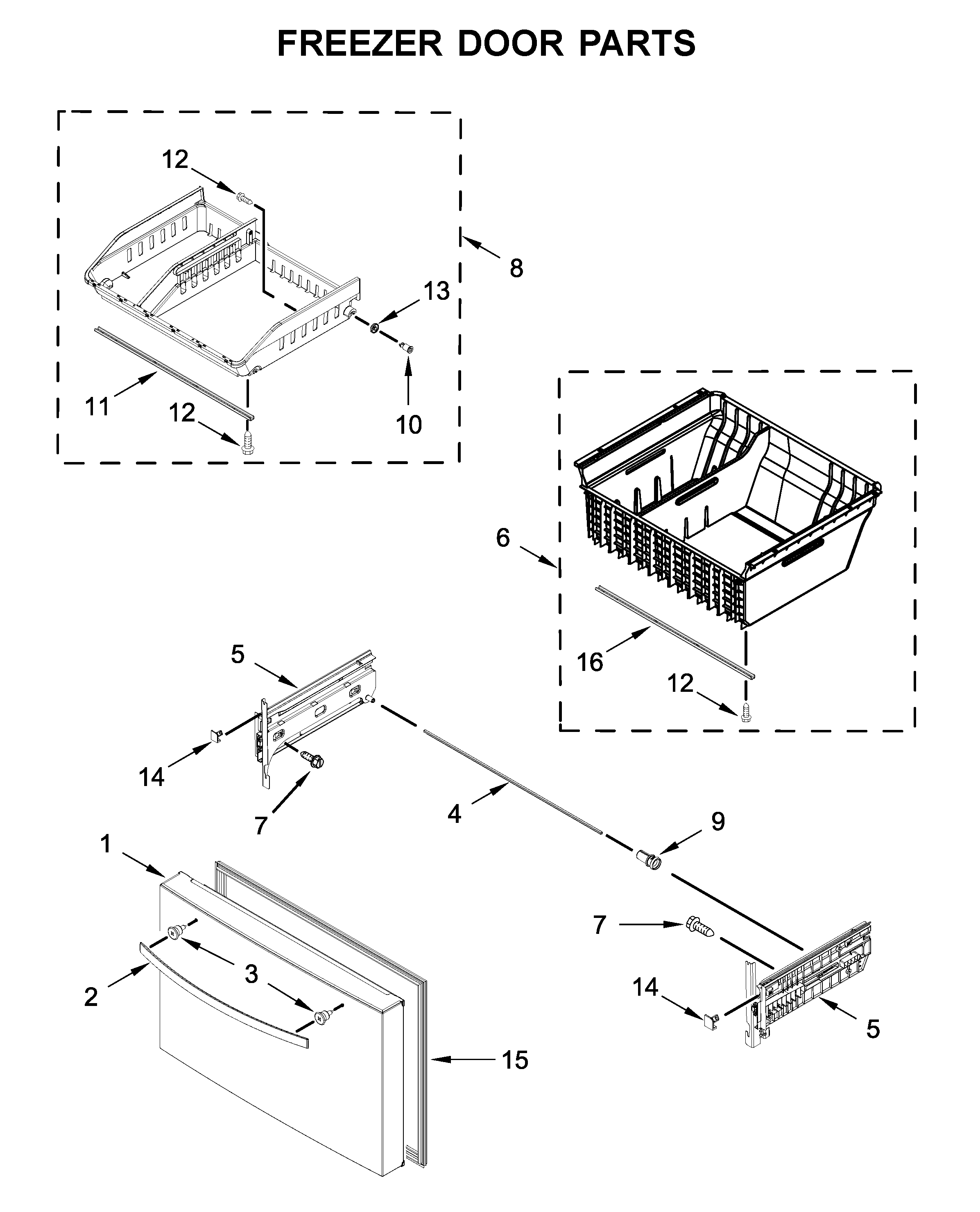 Freezer door parts