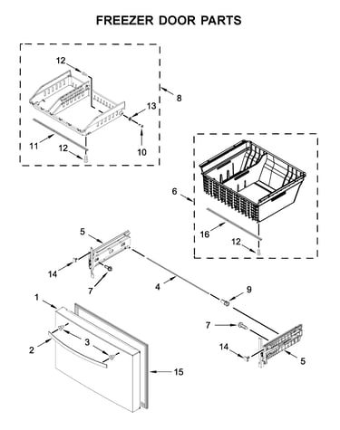 Freezer door parts