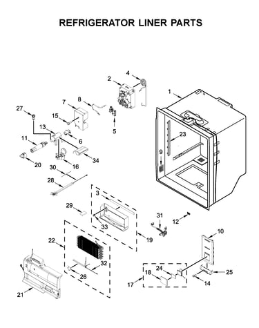 Refrigerator liner parts