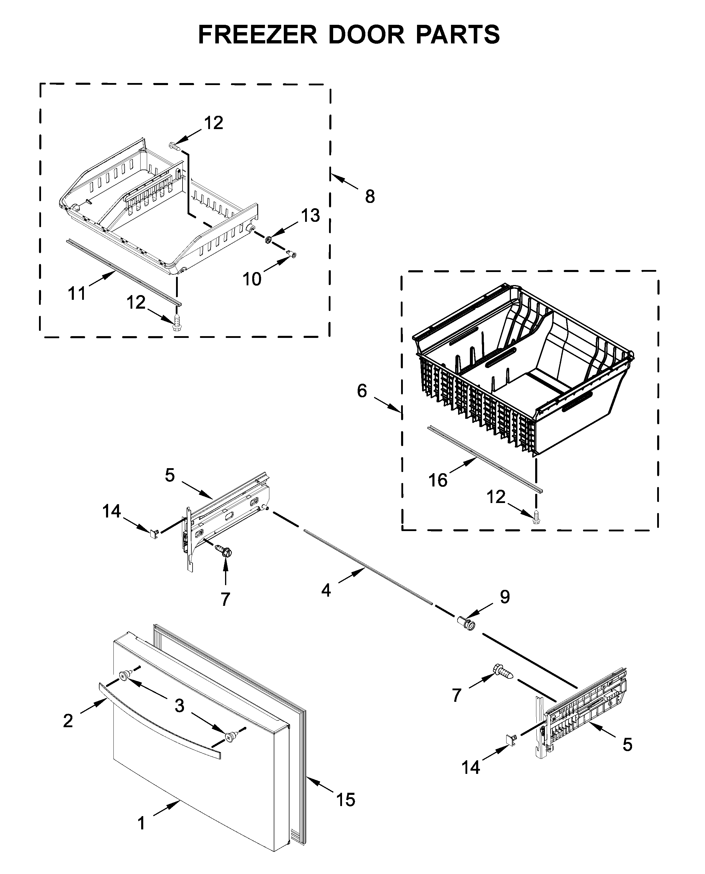 Freezer door parts