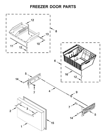 Freezer door parts