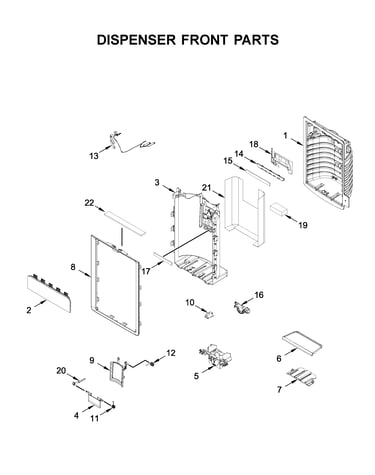Dispenser front parts