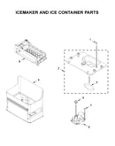 Icemaker and ice container parts