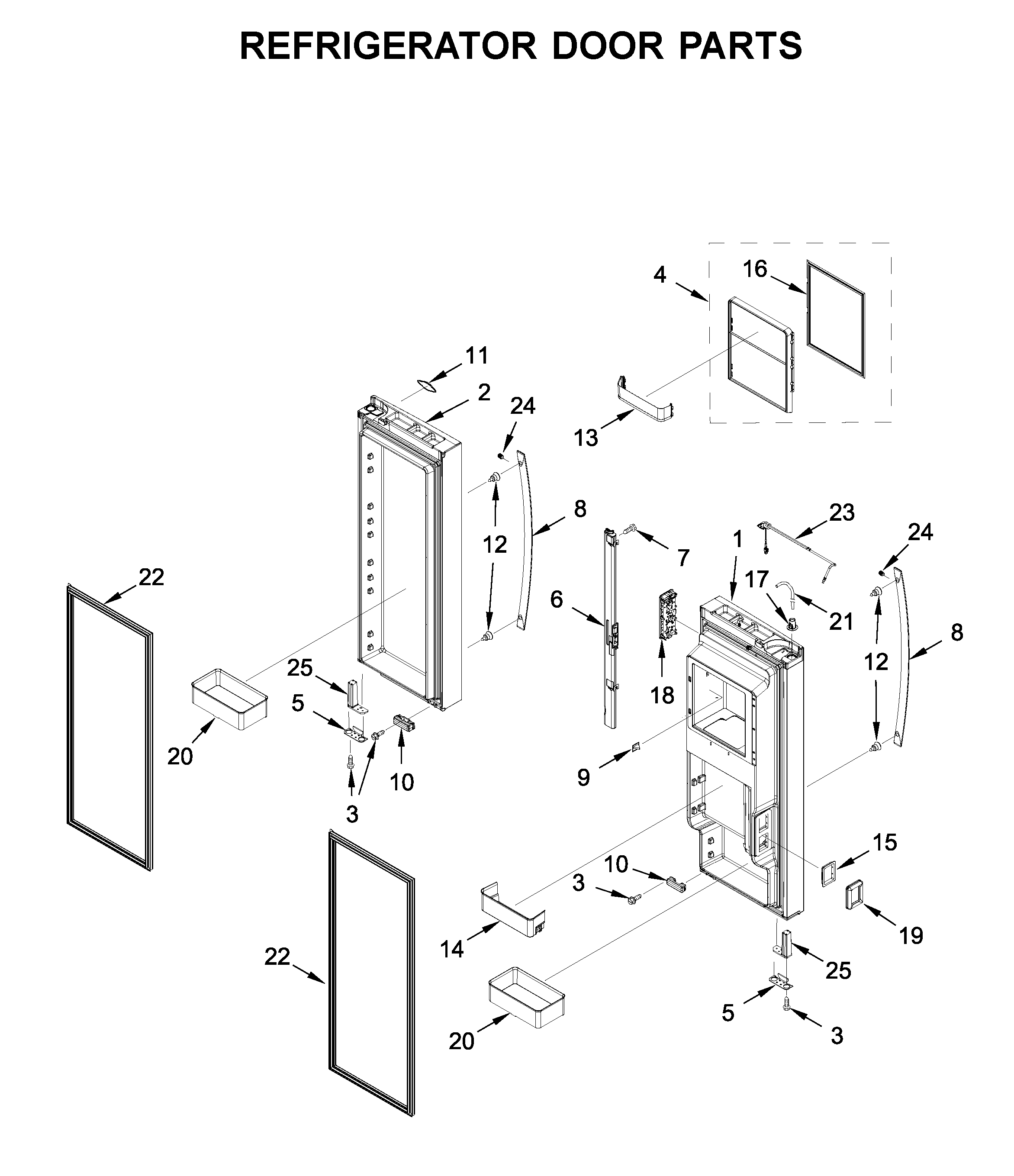 Refrigerator door parts