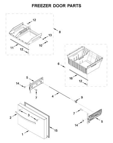 Freezer door parts