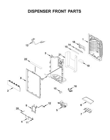 Dispenser front parts