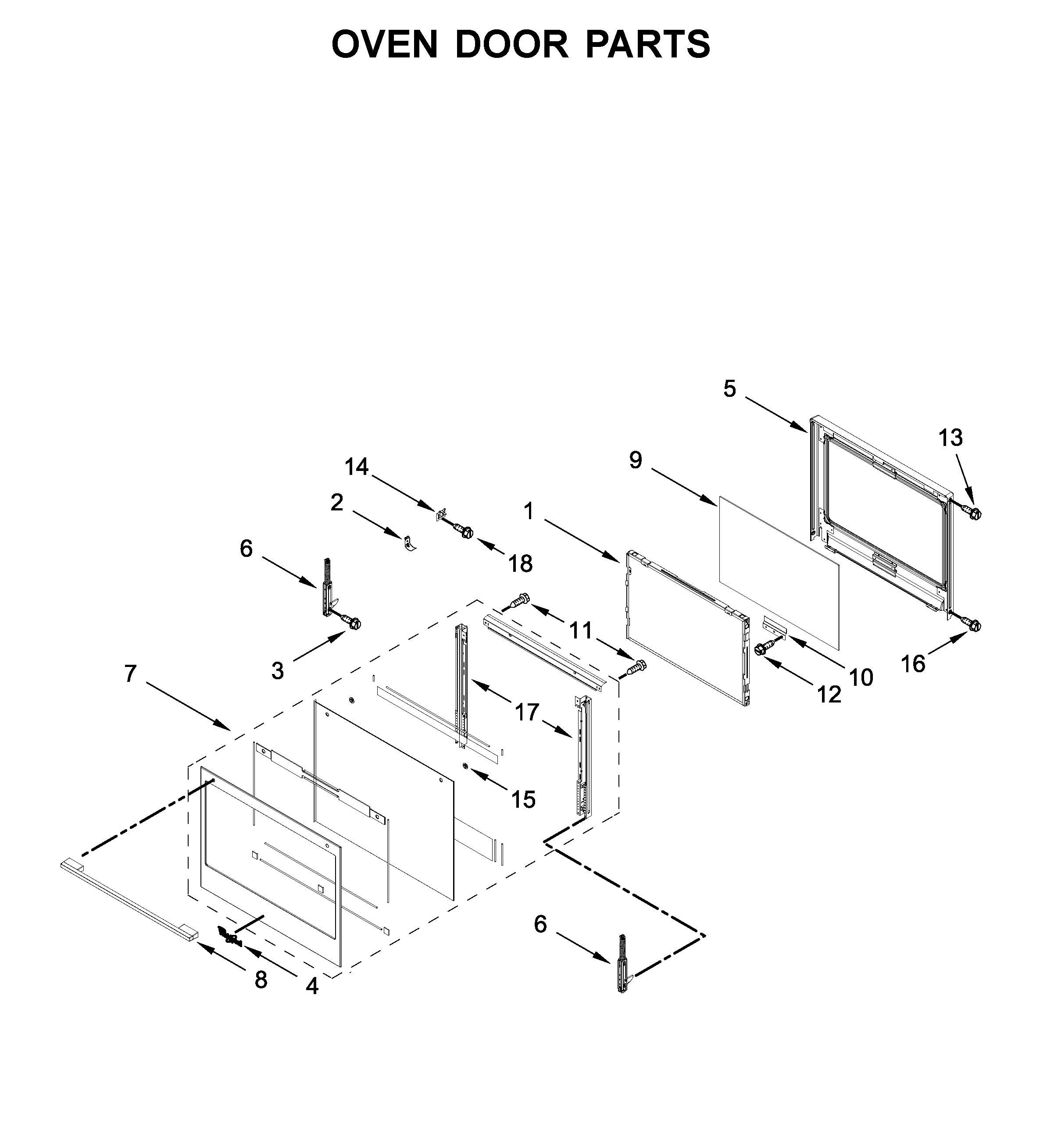 Oven door parts