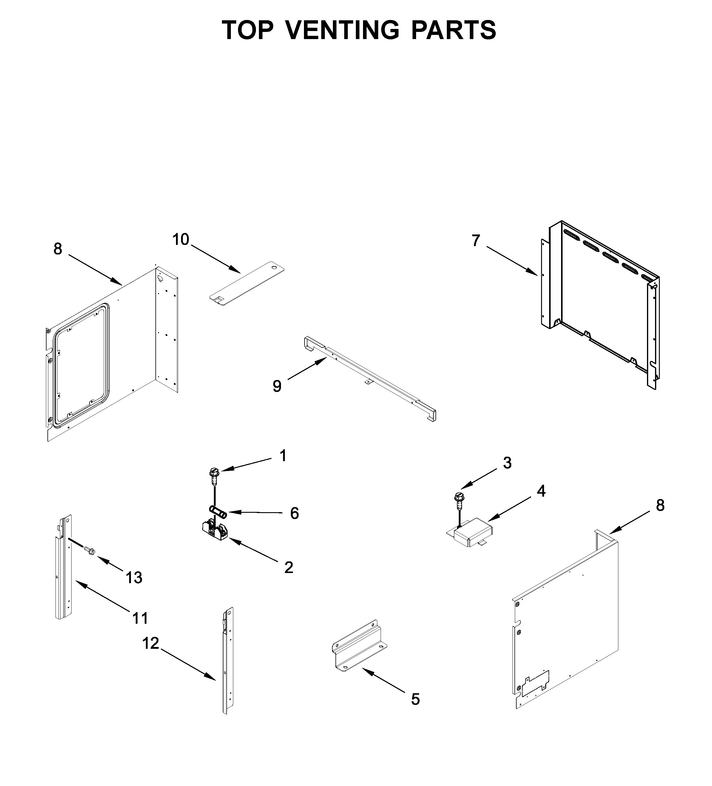 Top venting parts