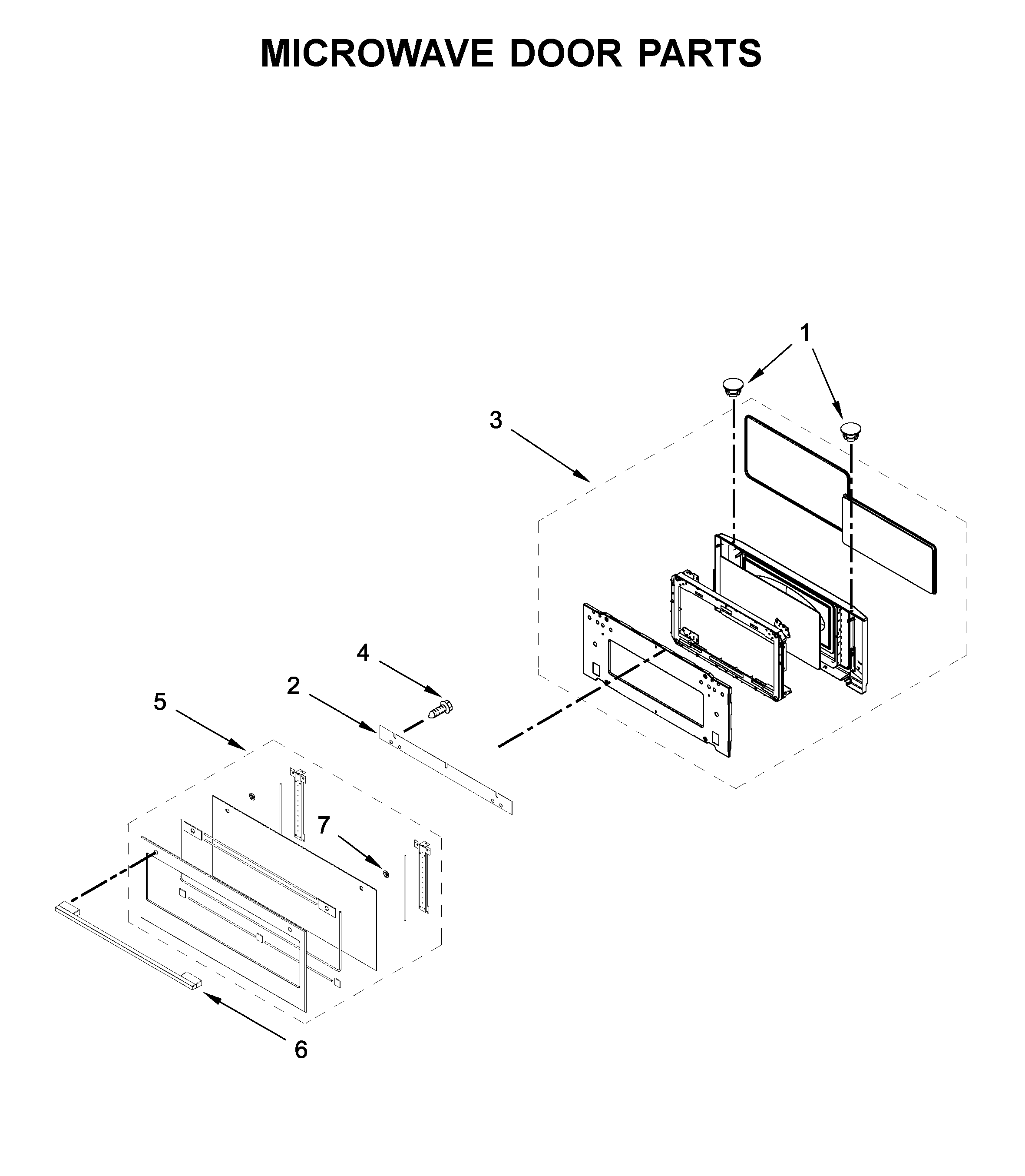 Microwave door parts