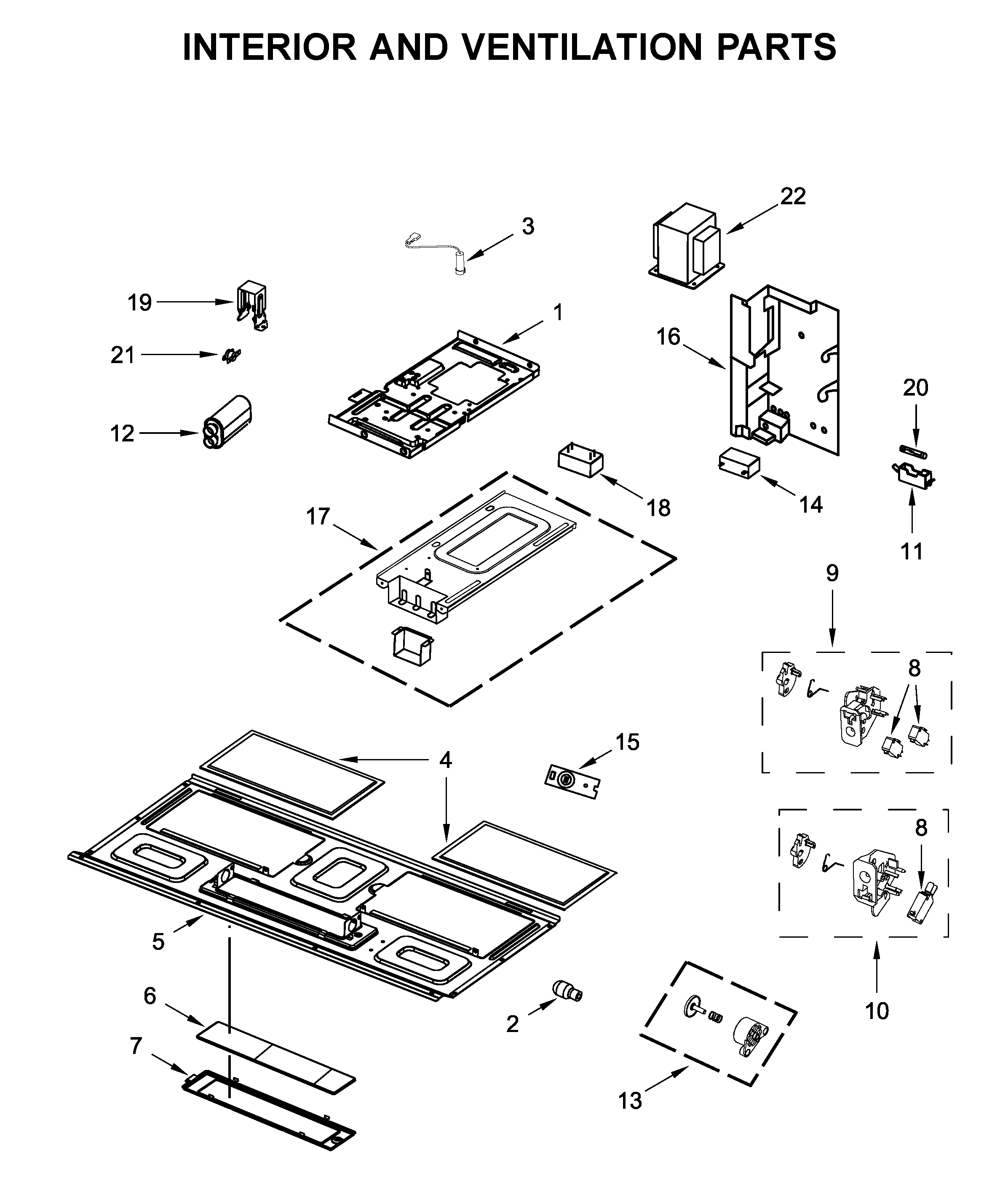 Interior and ventilation parts