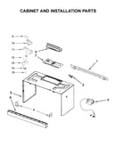 Cabinet and installation parts