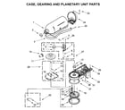 KitchenAid 4KSM150PSOB0 case, gearing and planetary unit parts diagram