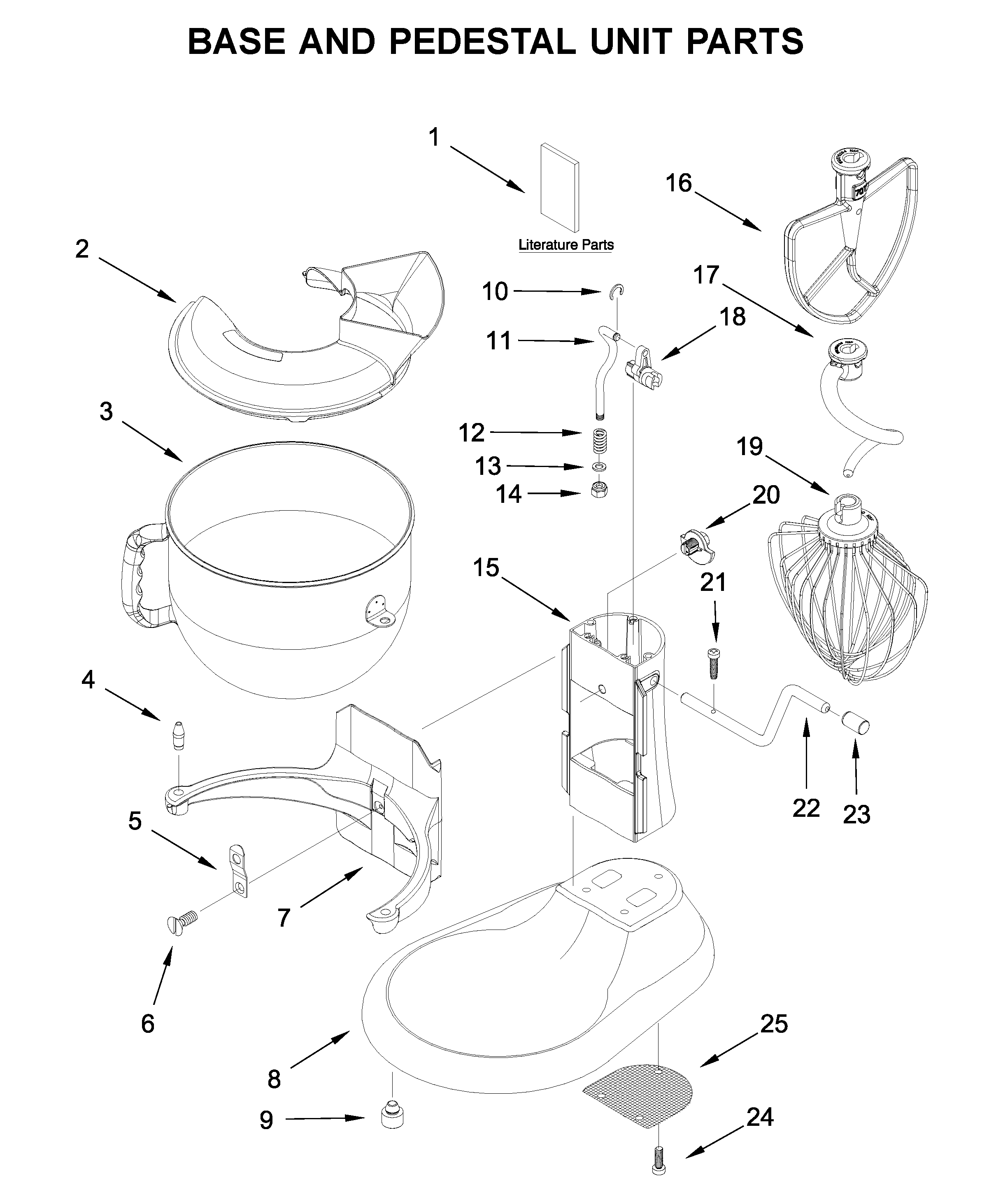 Base and pedestal unit parts
