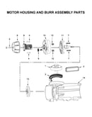 Motor housing and burr assembly parts