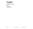 Whirlpool WRT518SZFM00 cover sheet diagram