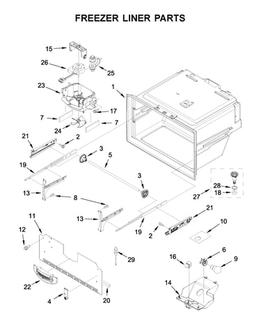 Freezer liner parts